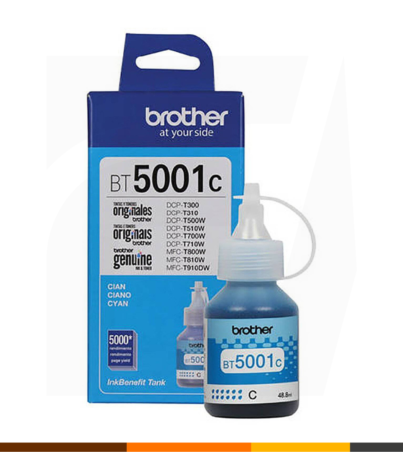 Botella de Tinta BROTHER BT5001C Cian Original